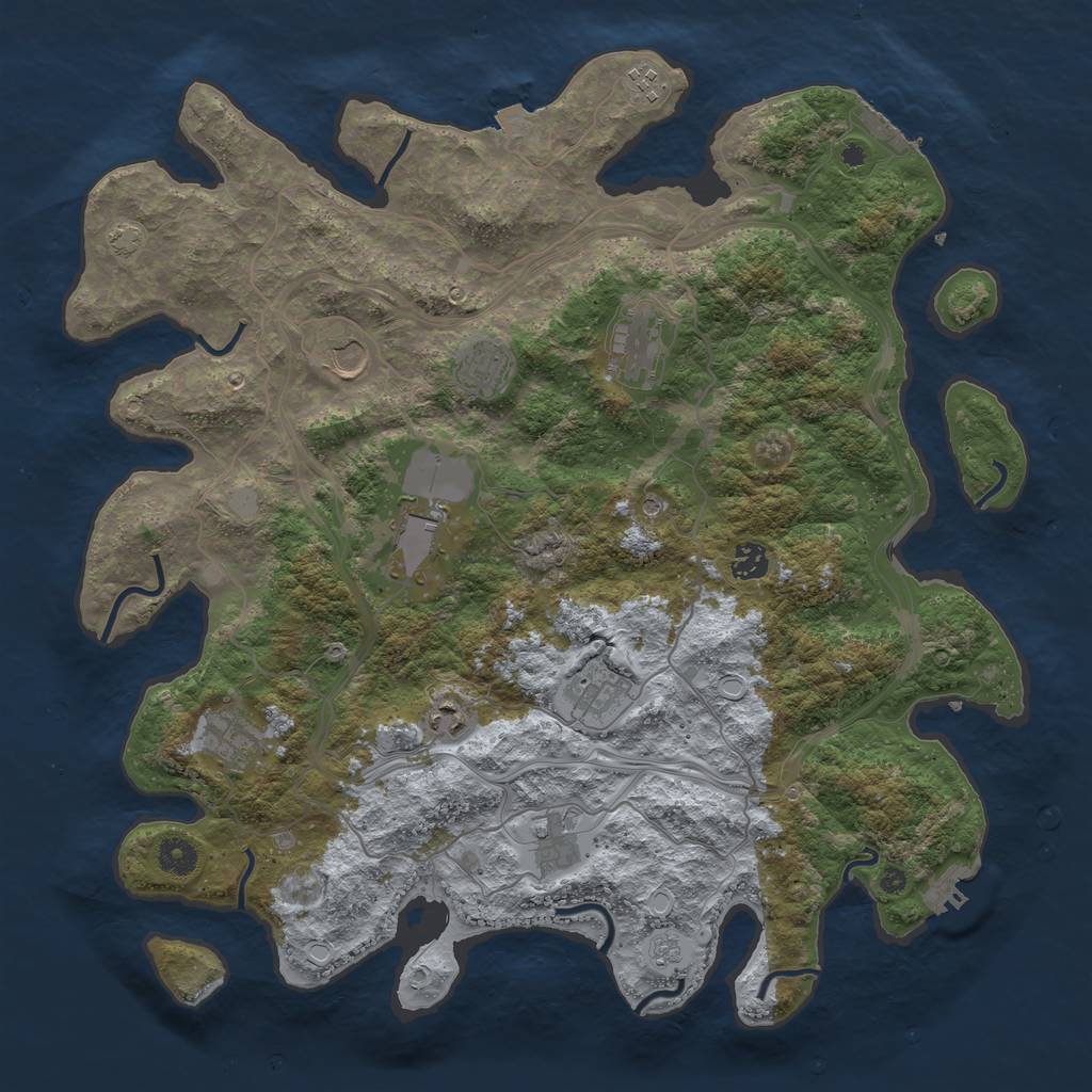 Rust Map: Procedural Map, Size: 4250, Seed: 78561, 18 Monuments