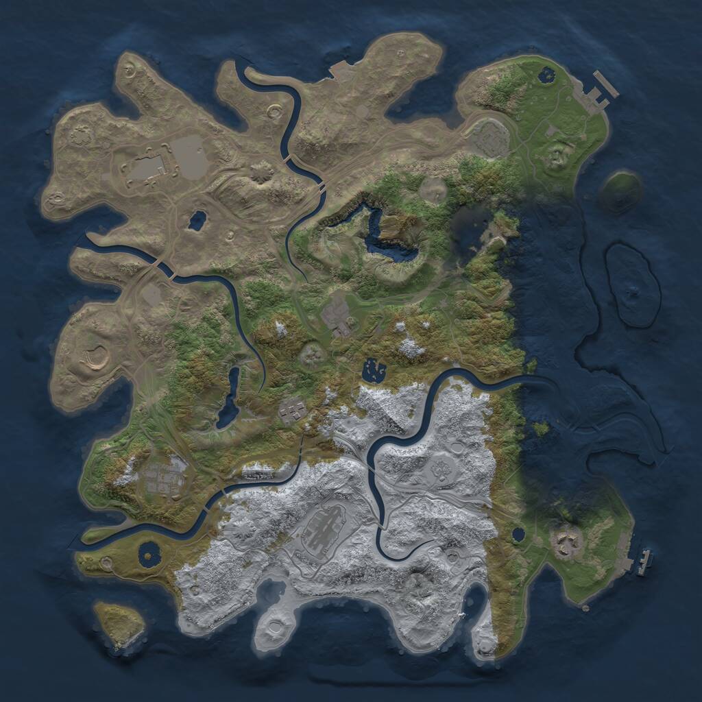Rust Map: Procedural Map, Size: 4250, Seed: 78561, 16 Monuments