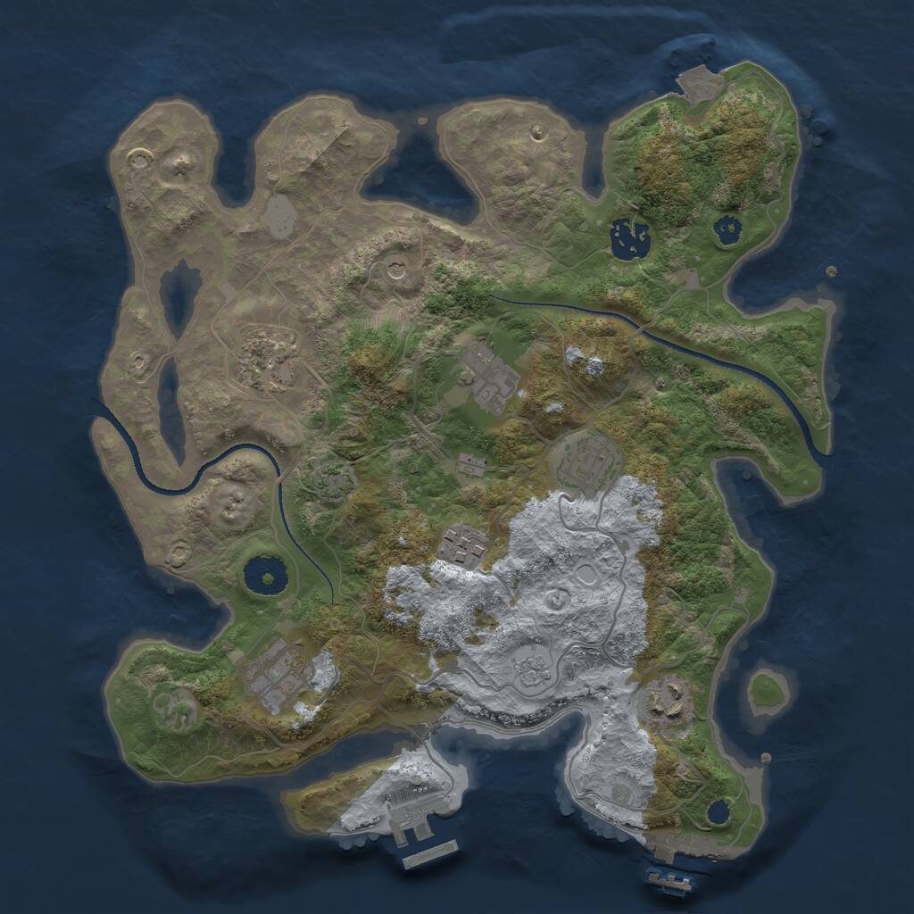 Rust Map: Procedural Map, Size: 3250, Seed: 1525618666, 13 Monuments