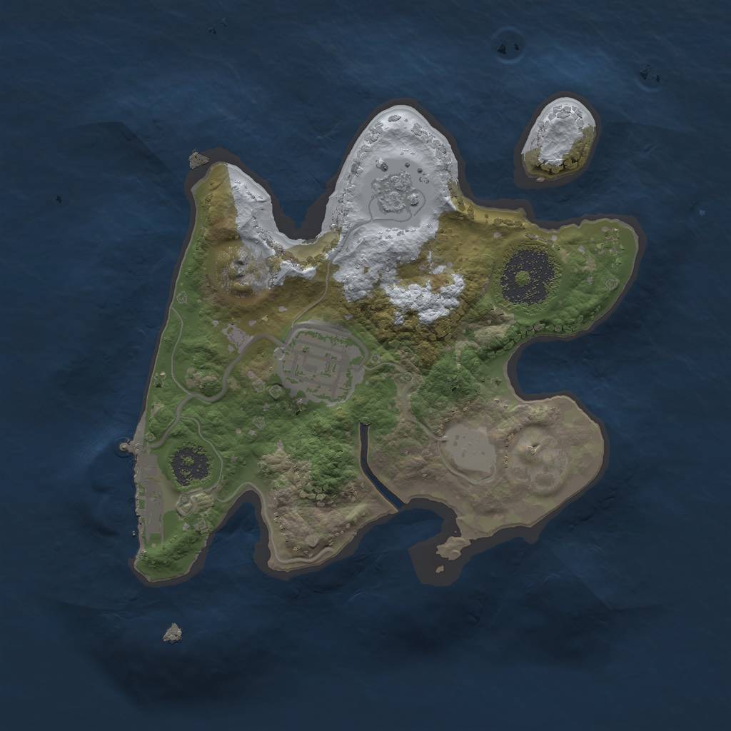 Rust Map: Procedural Map, Size: 2000, Seed: 1935217447, 6 Monuments