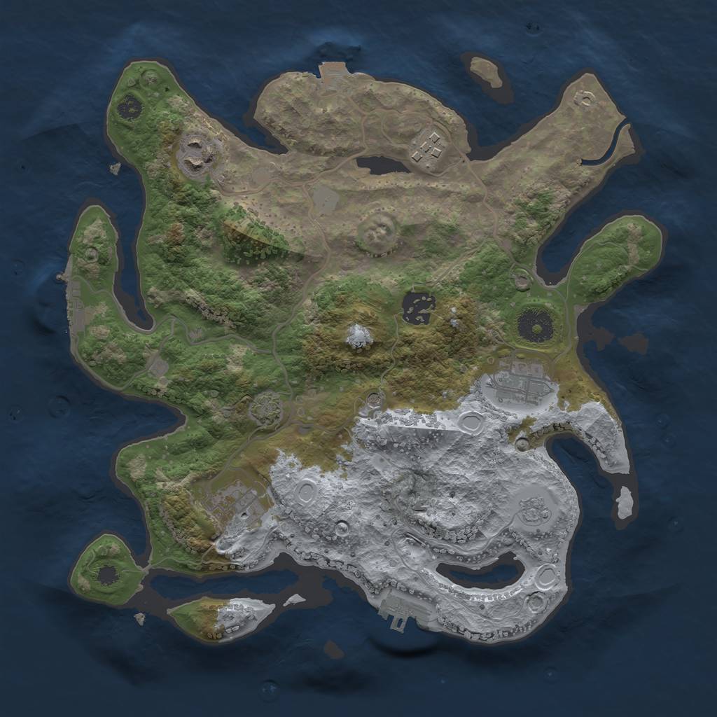 Rust Map: Procedural Map, Size: 3100, Seed: 465779426, 13 Monuments