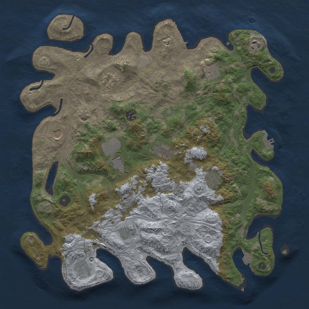 Rust Map: Procedural Map, Size: 4250, Seed: 525054372, 19 Monuments