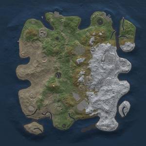 Thumbnail Rust Map: Procedural Map, Size: 3500, Seed: 1150792615, 15 Monuments