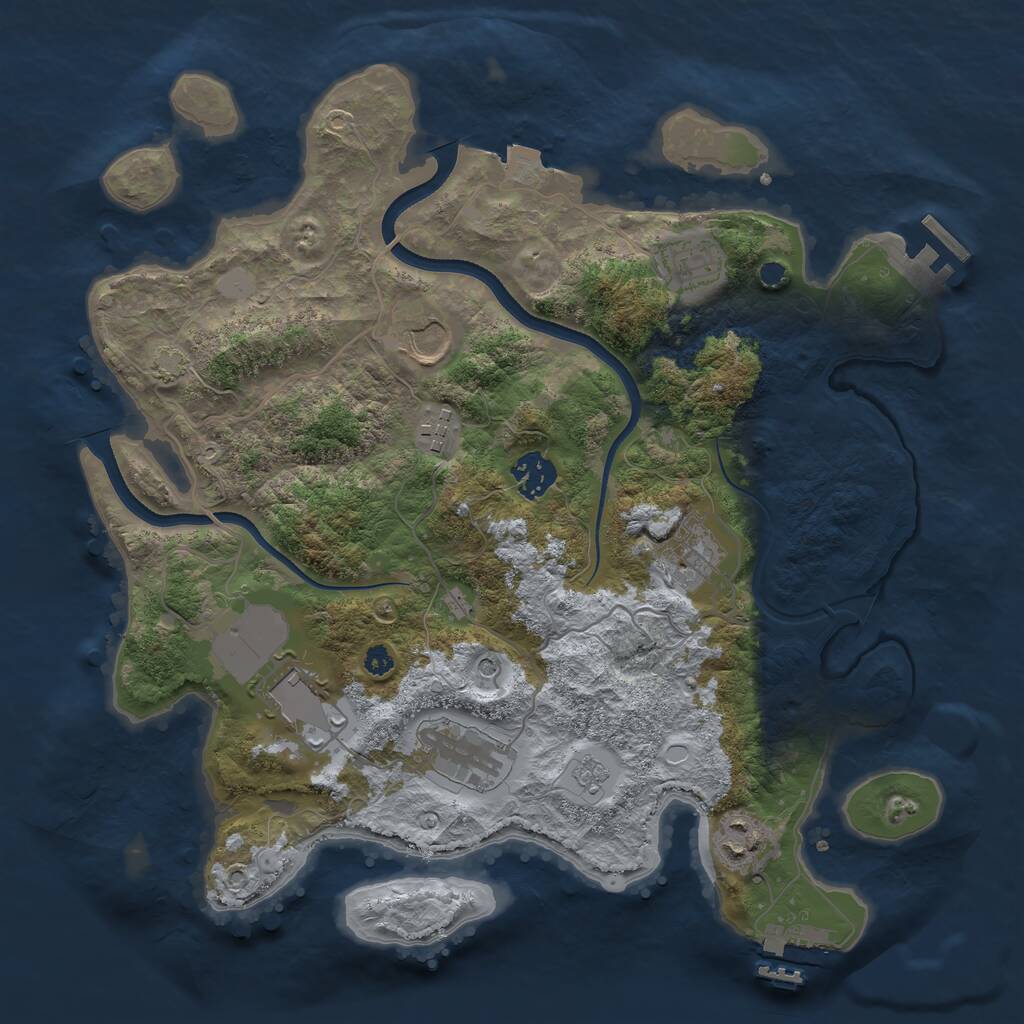 Rust Map: Procedural Map, Size: 3500, Seed: 16109, 14 Monuments