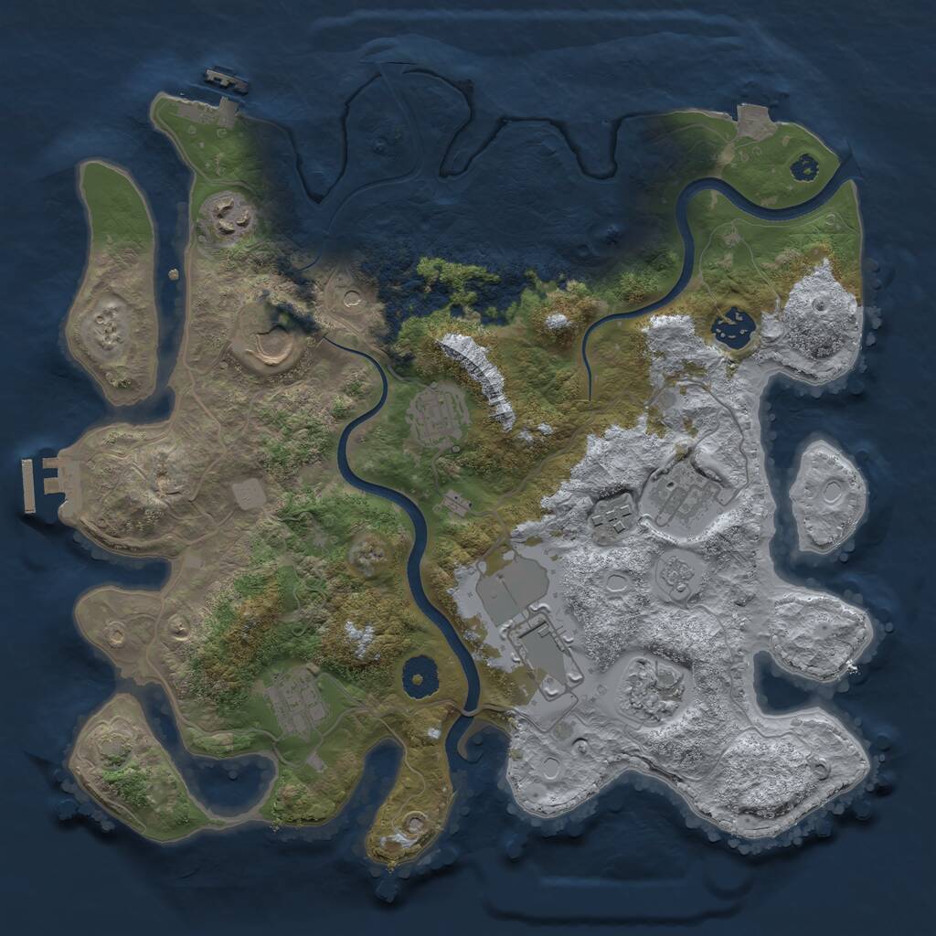 Rust Map: Procedural Map, Size: 3500, Seed: 563965862, 15 Monuments