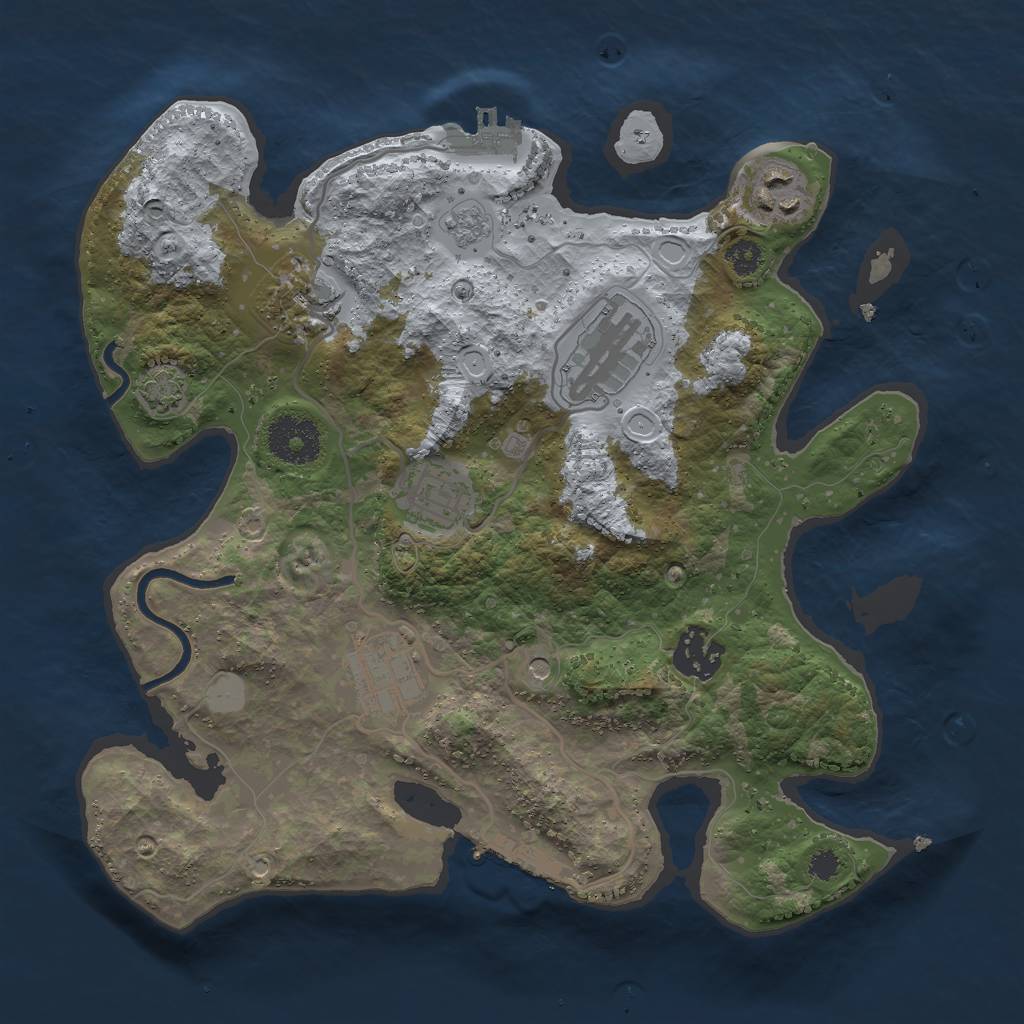 Rust Map: Procedural Map, Size: 3000, Seed: 26428, 14 Monuments