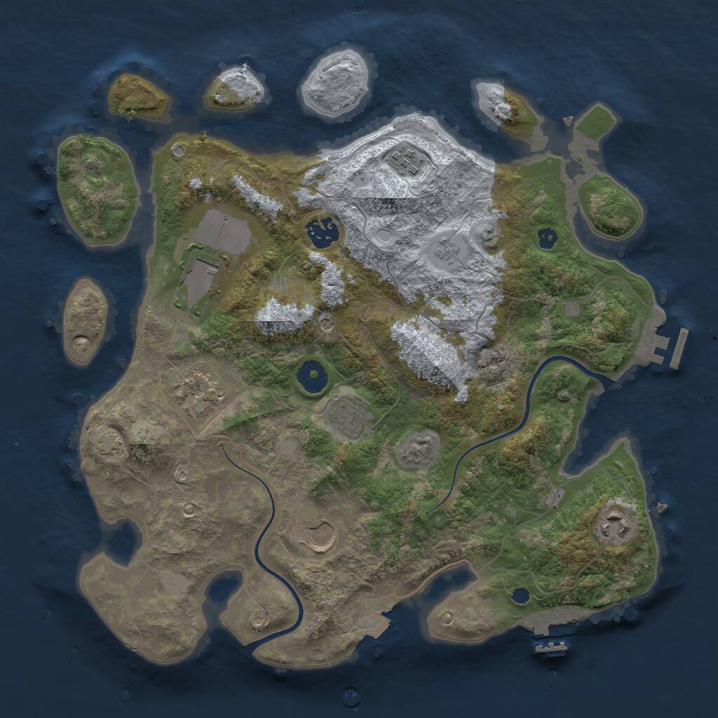 Rust Map: Procedural Map, Size: 3500, Seed: 218297913, 13 Monuments