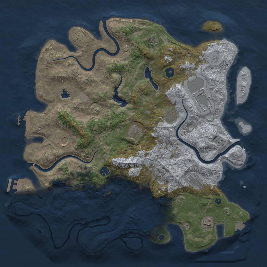 Rust Map: Procedural Map, Size: 4200, Seed: 456881168, 15 Monuments