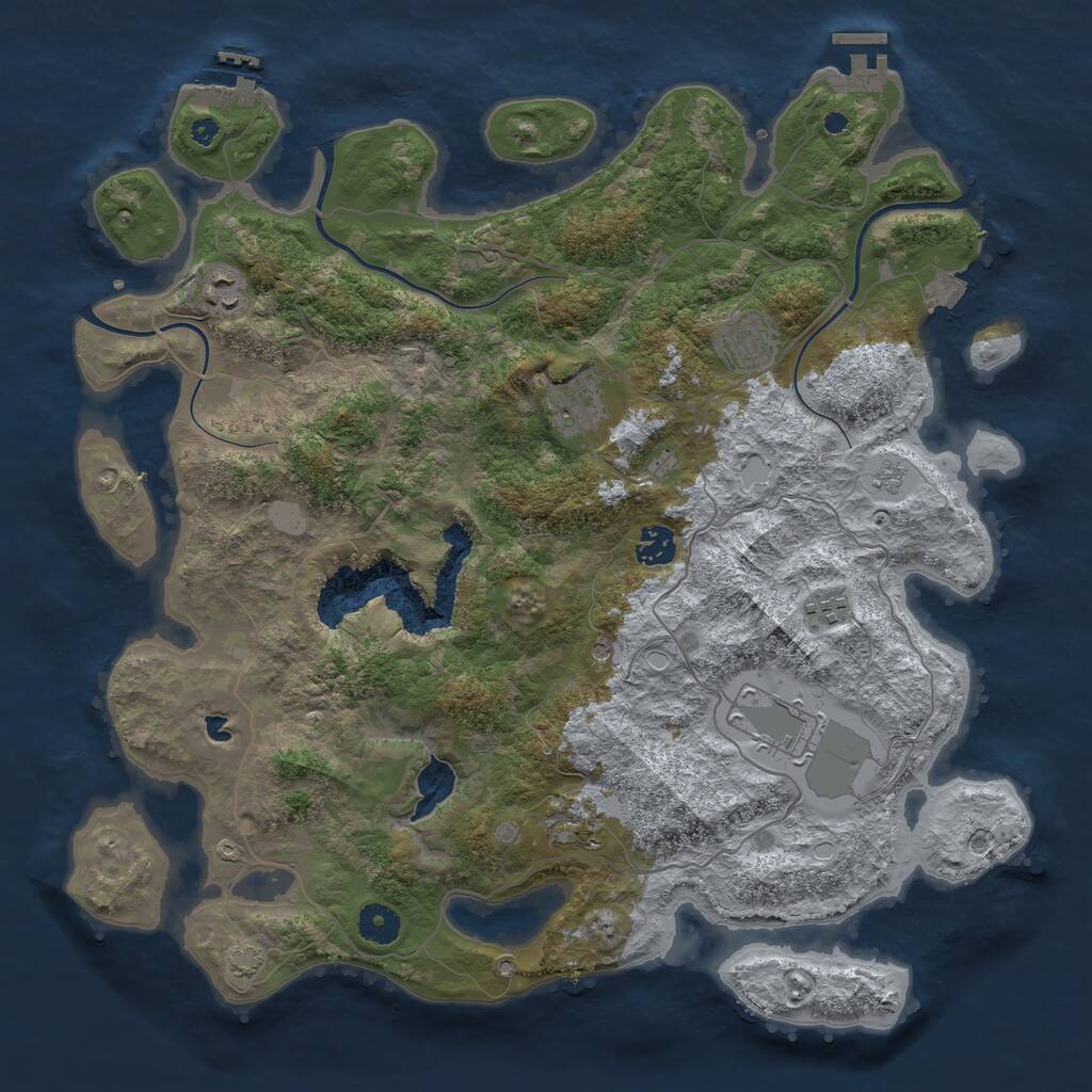 Rust Map: Procedural Map, Size: 4004, Seed: 4206969, 13 Monuments