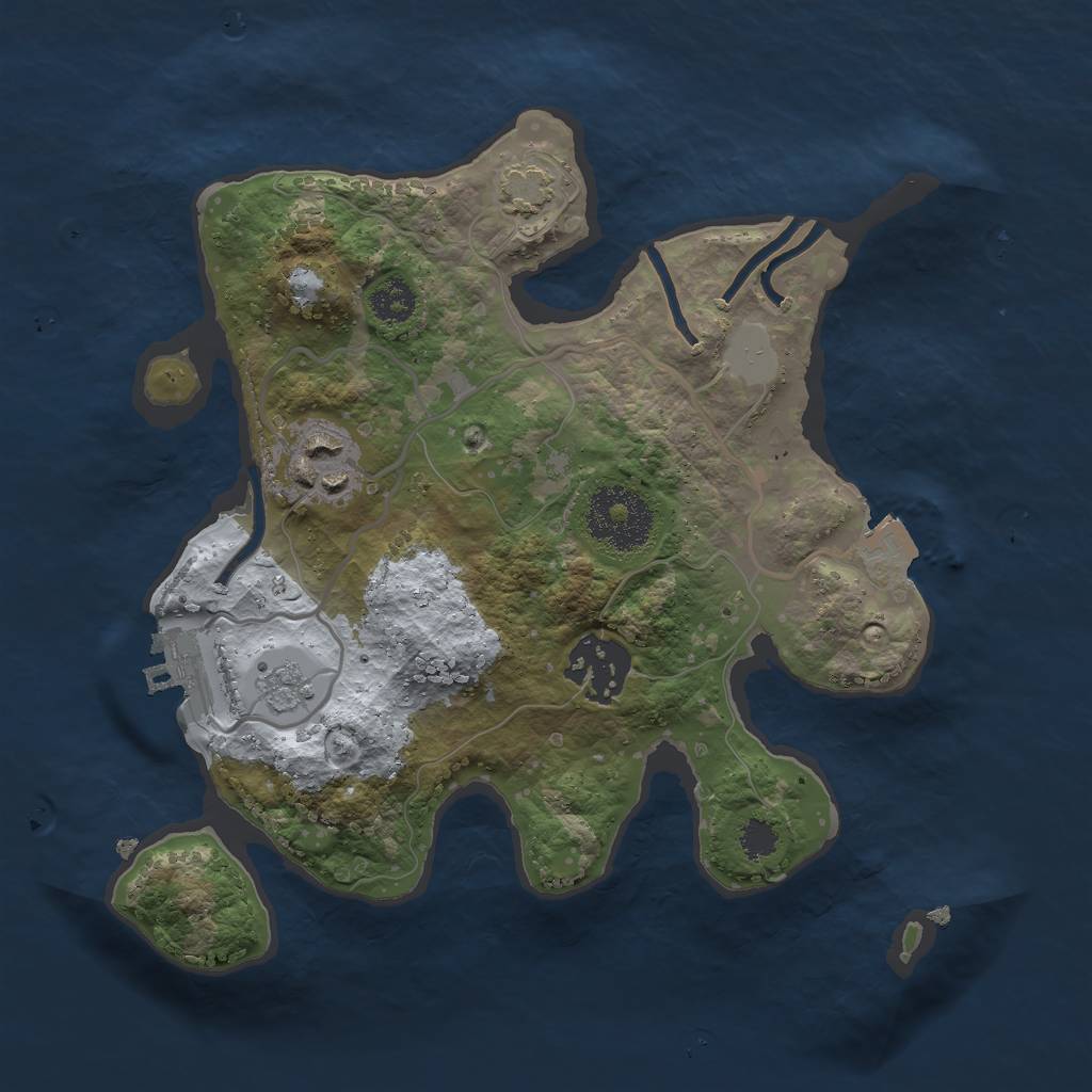 Rust Map: Procedural Map, Size: 2500, Seed: 914702, 8 Monuments