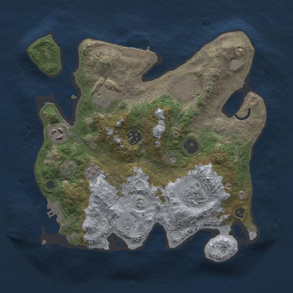 Rust Map: Procedural Map, Size: 3000, Seed: 1549390017, 14 Monuments