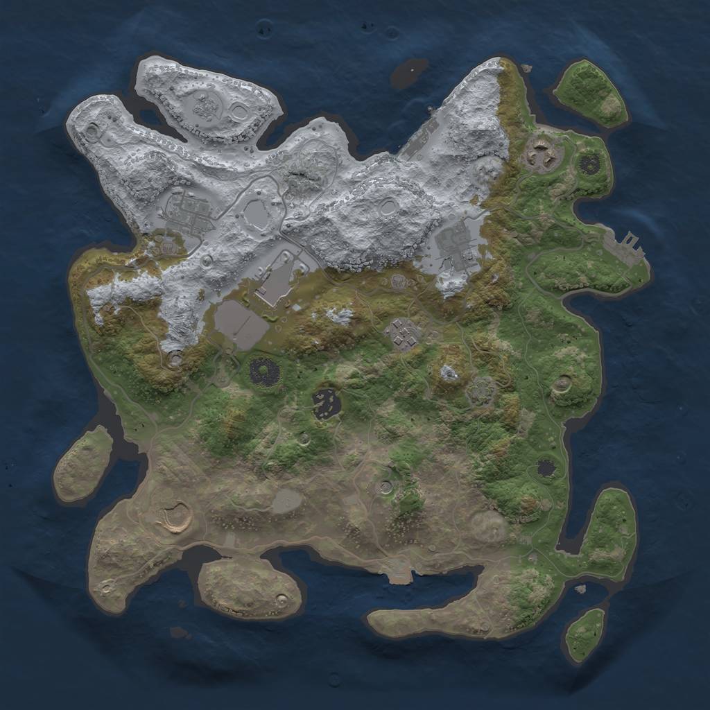 Rust Map: Procedural Map, Size: 3500, Seed: 1769615797, 15 Monuments