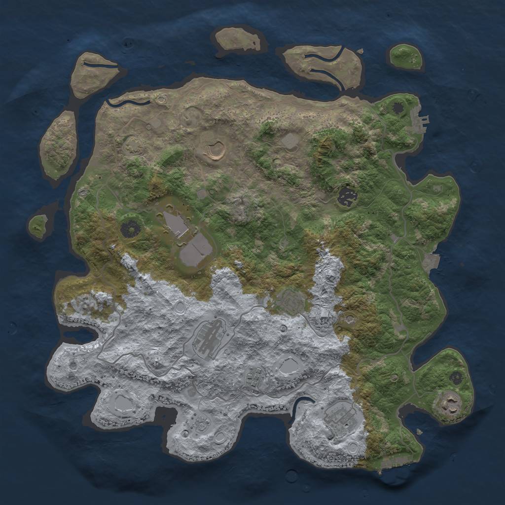 Rust Map: Procedural Map, Size: 4000, Seed: 60400, 16 Monuments