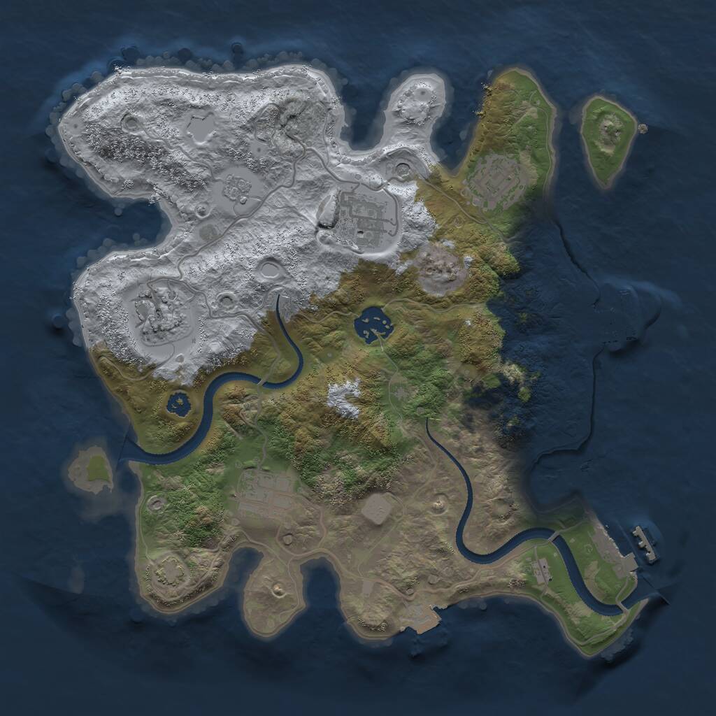 Rust Map: Procedural Map, Size: 3000, Seed: 23503, 11 Monuments