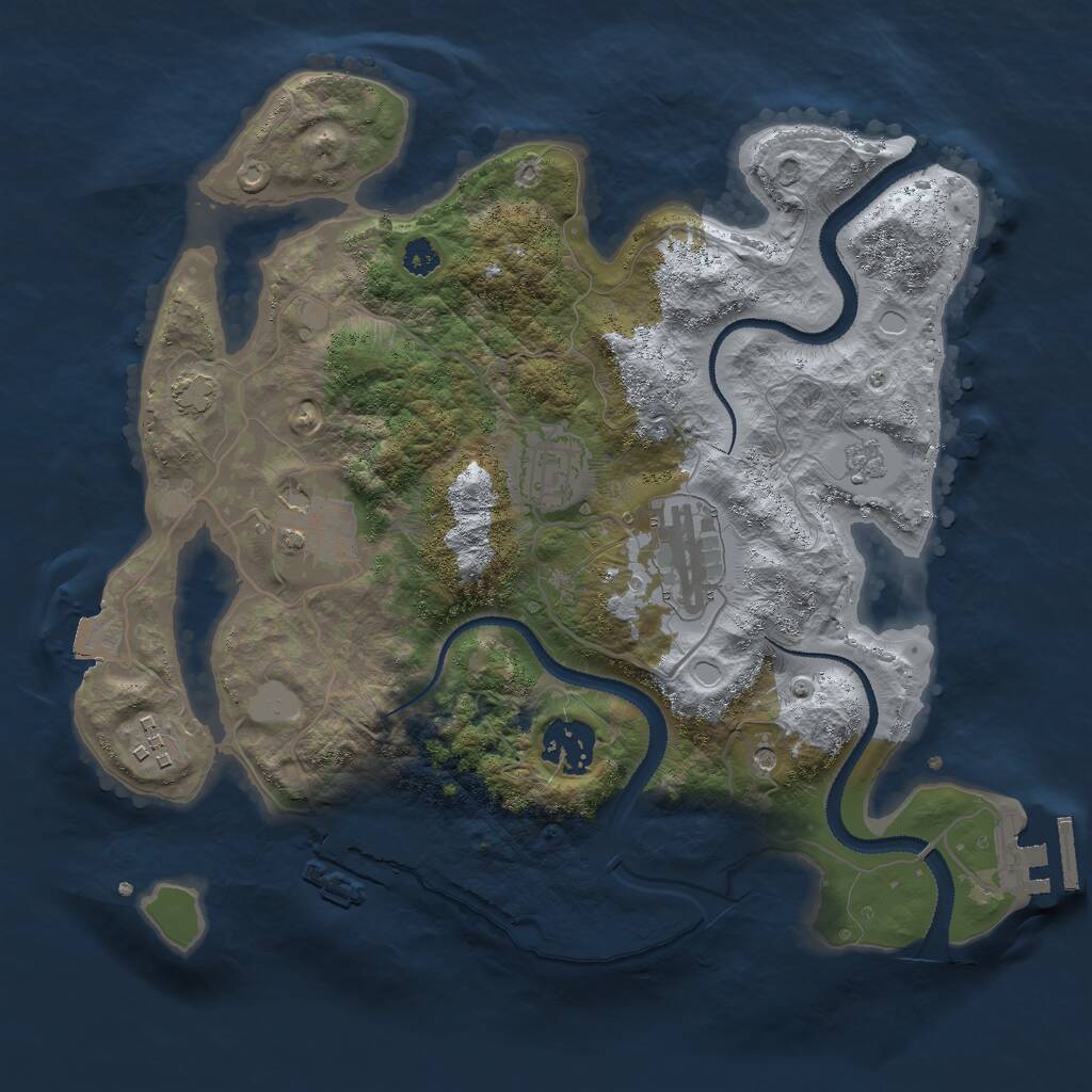 Rust Map: Procedural Map, Size: 3000, Seed: 17160, 11 Monuments