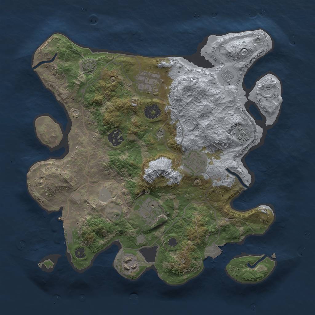 Rust Map: Procedural Map, Size: 3000, Seed: 6195, 13 Monuments