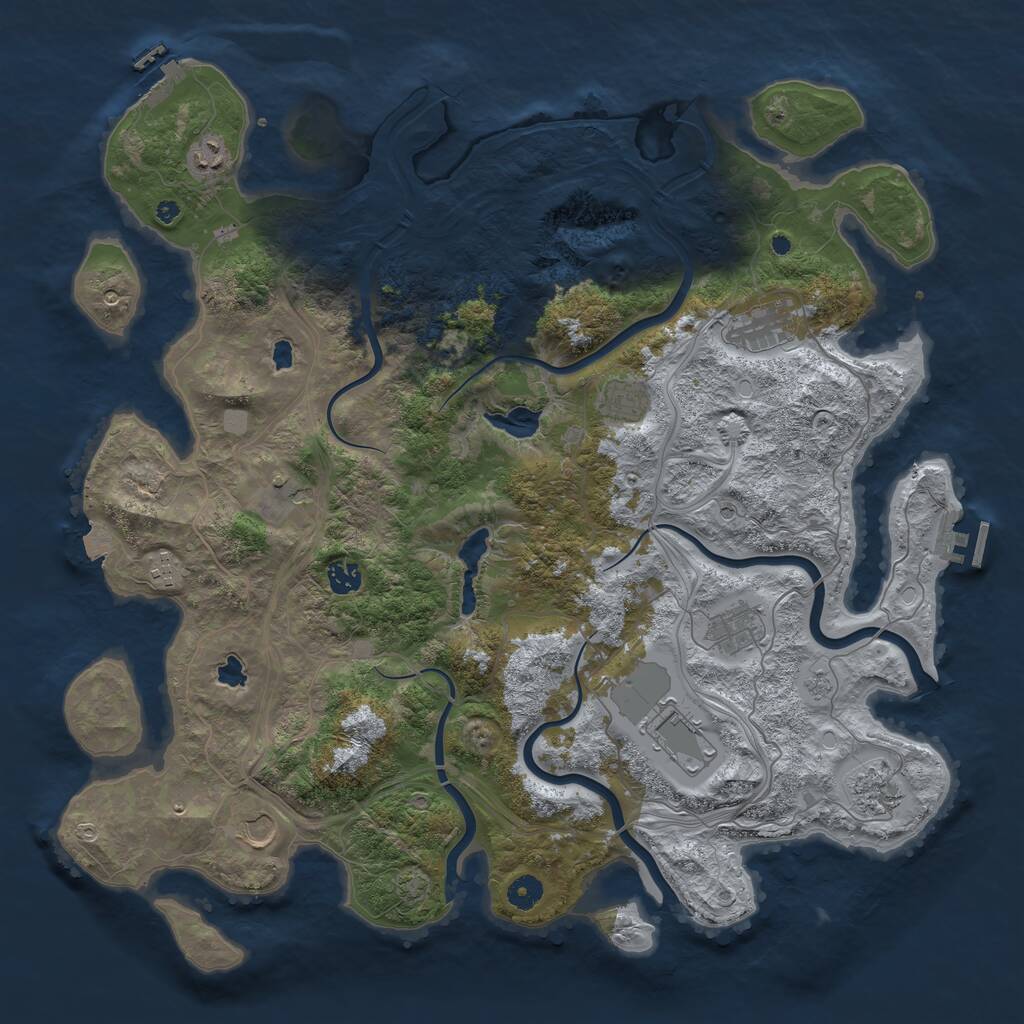 Rust Map: Procedural Map, Size: 4500, Seed: 20231005, 16 Monuments