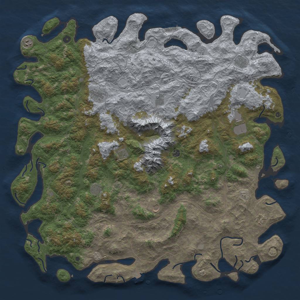 Rust Map: Procedural Map, Size: 6000, Seed: 74539, 18 Monuments