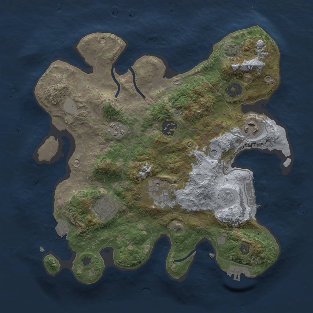 Rust Map: Procedural Map, Size: 3000, Seed: 1773349927, 13 Monuments