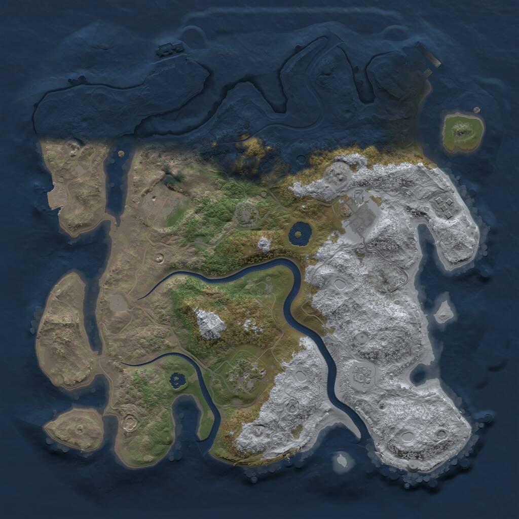 Rust Map: Procedural Map, Size: 3300, Seed: 1927141038, 10 Monuments