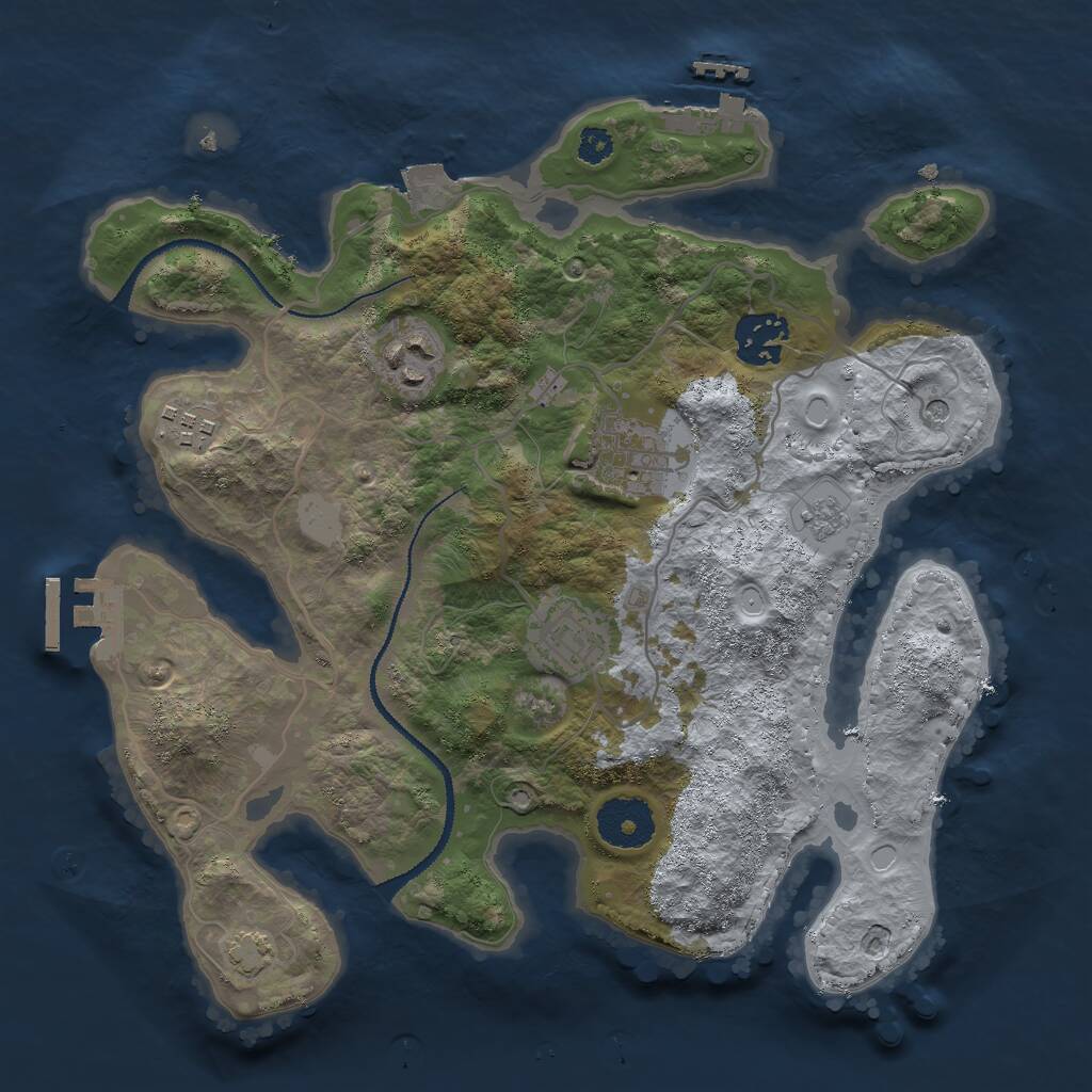 Rust Map: Procedural Map, Size: 3000, Seed: 1934865, 11 Monuments