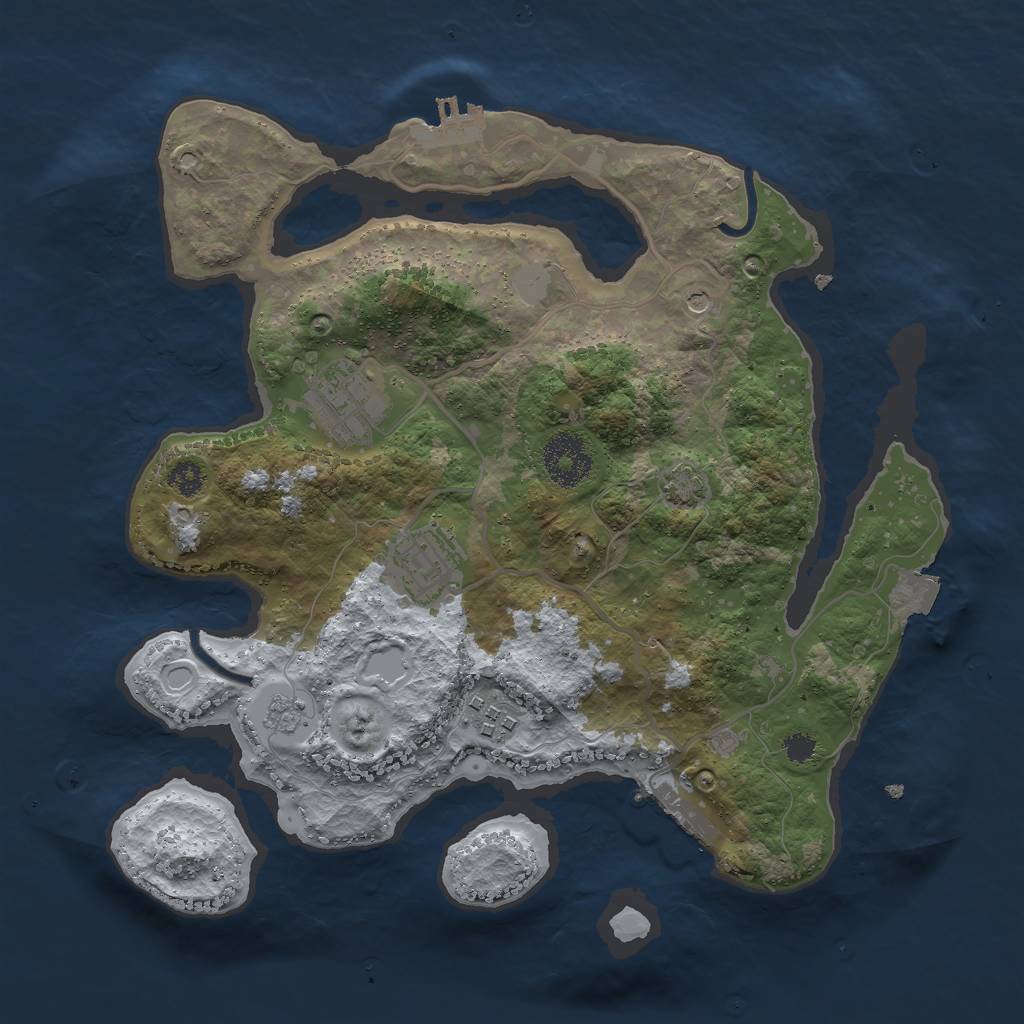 Rust Map: Procedural Map, Size: 3000, Seed: 1590818669, 11 Monuments