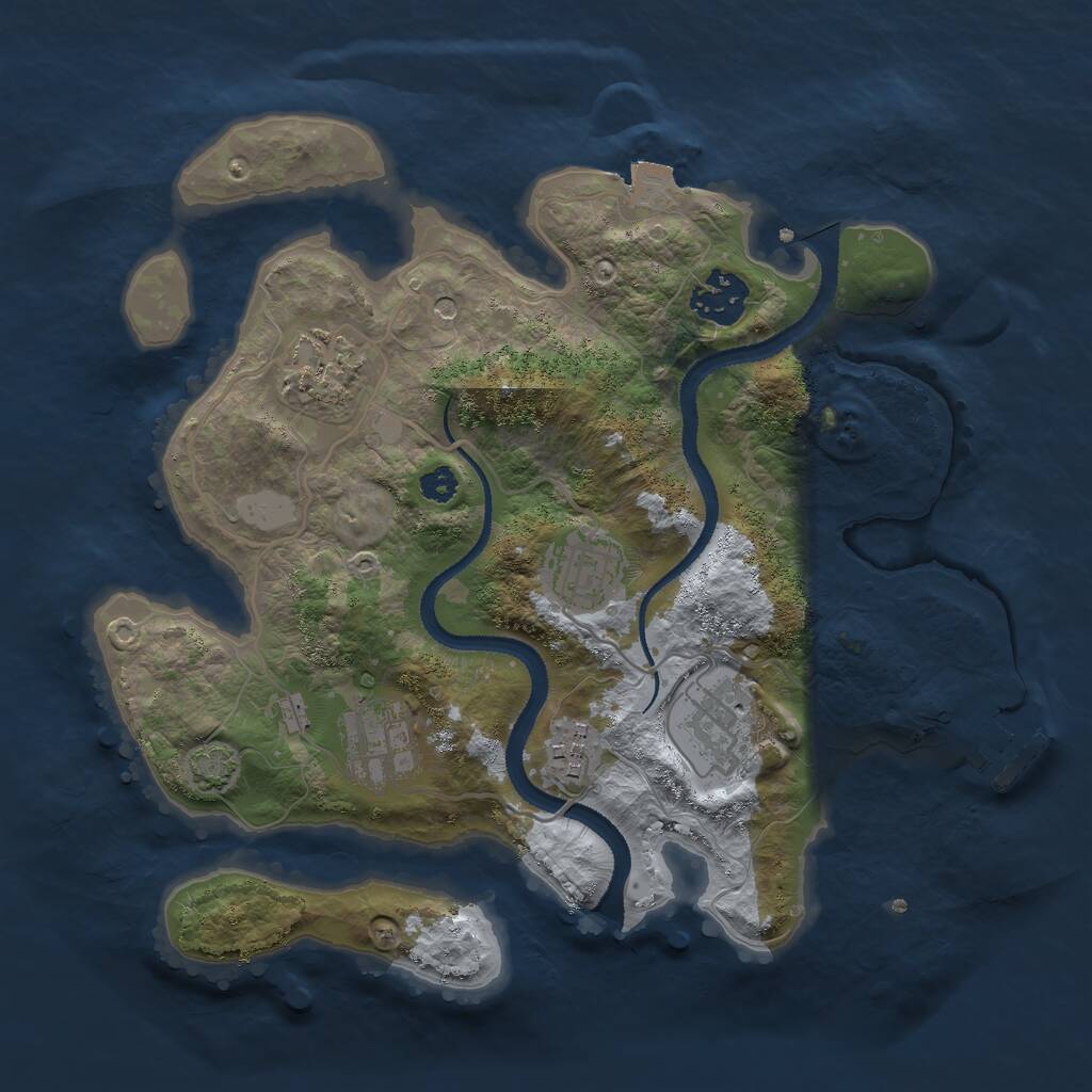 Rust Map: Procedural Map, Size: 3000, Seed: 595131452, 10 Monuments