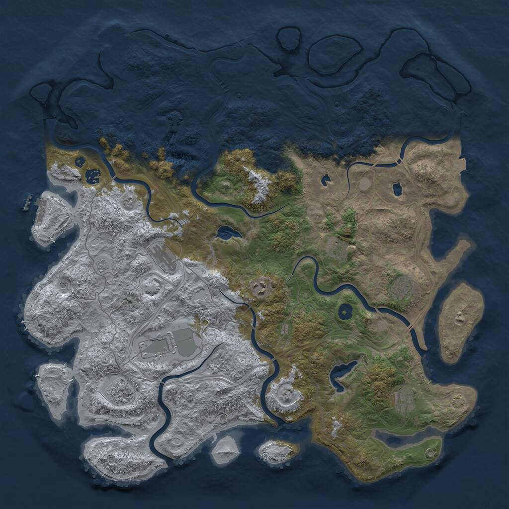 Rust Map: Procedural Map, Size: 4850, Seed: 291100827, 15 Monuments