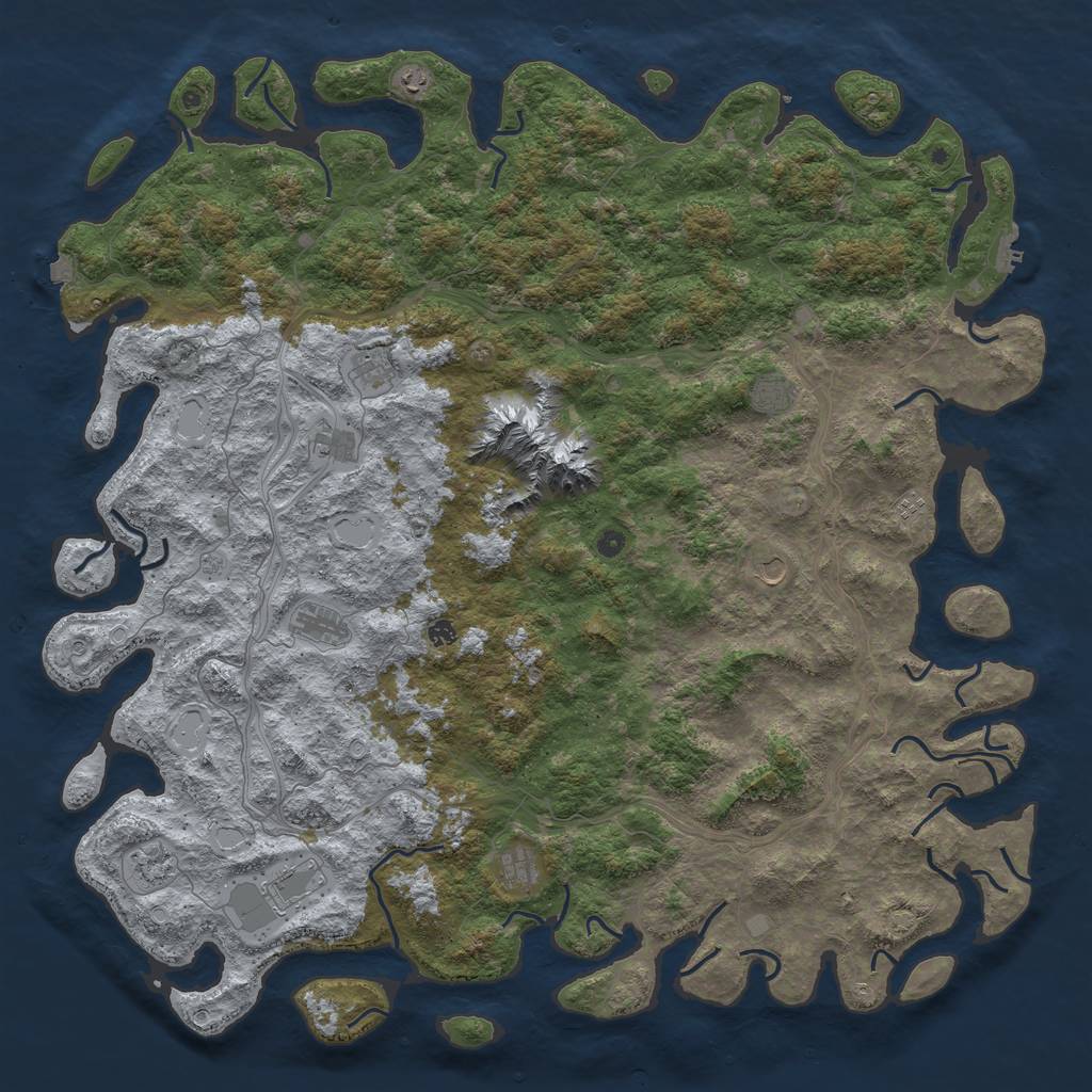 Rust Map: Procedural Map, Size: 6000, Seed: 519635321, 18 Monuments