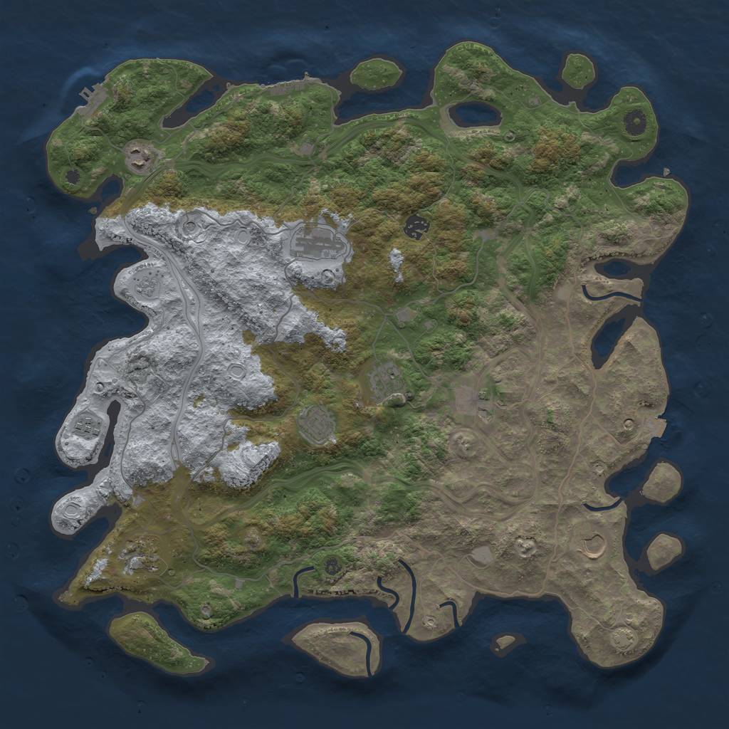 Rust Map: Procedural Map, Size: 4500, Seed: 1527059520, 17 Monuments