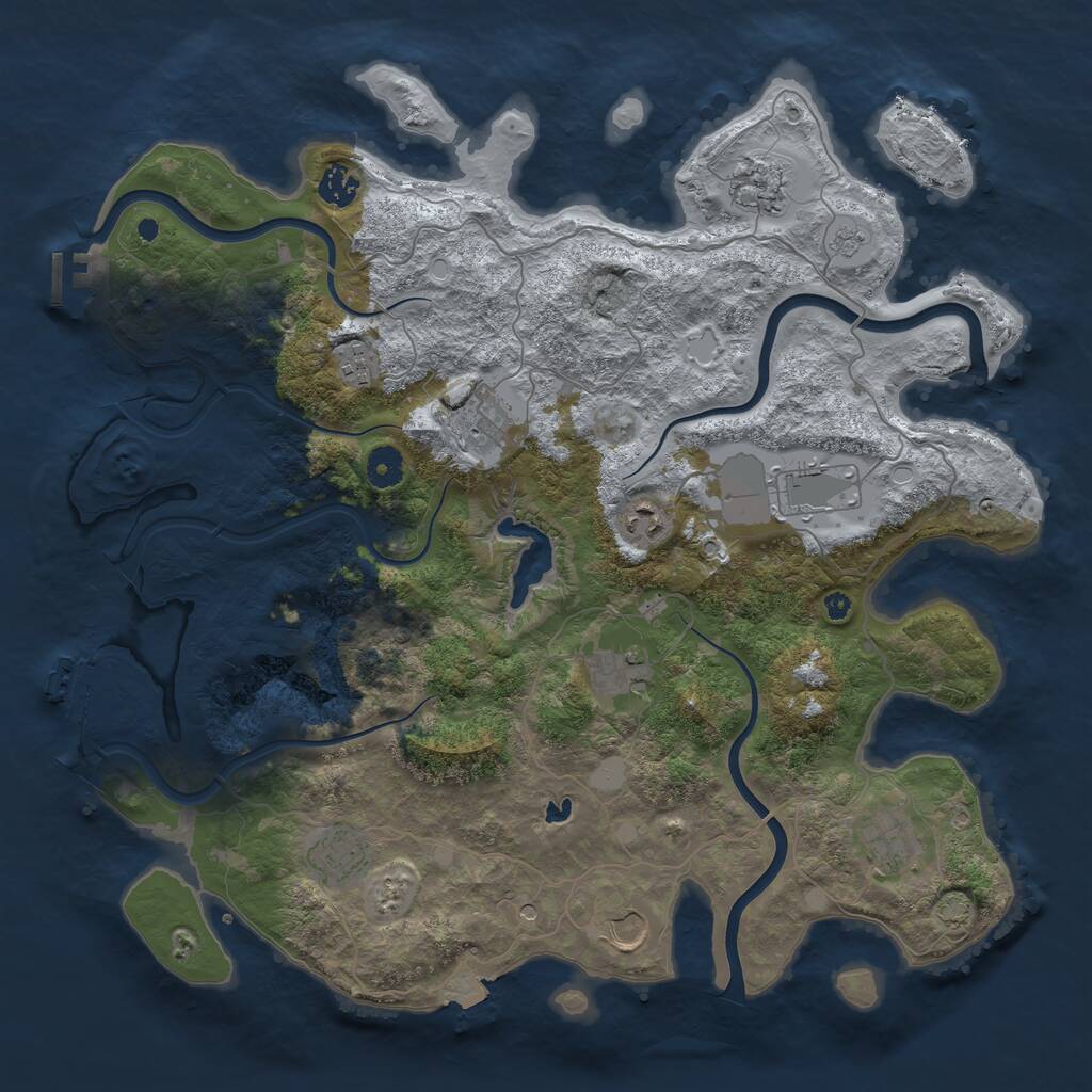 Rust Map: Procedural Map, Size: 4100, Seed: 3278212, 16 Monuments