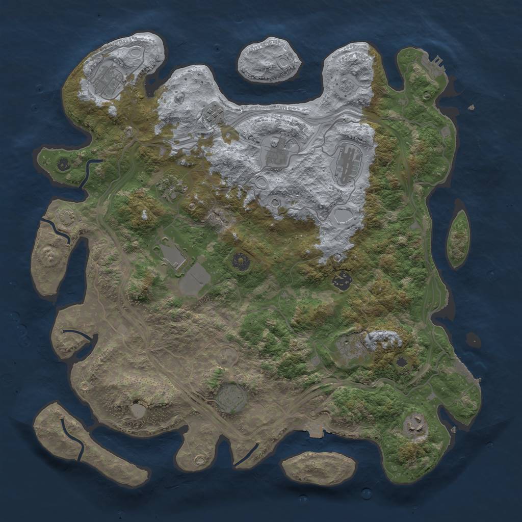 Rust Map: Procedural Map, Size: 4250, Seed: 1628068541, 18 Monuments