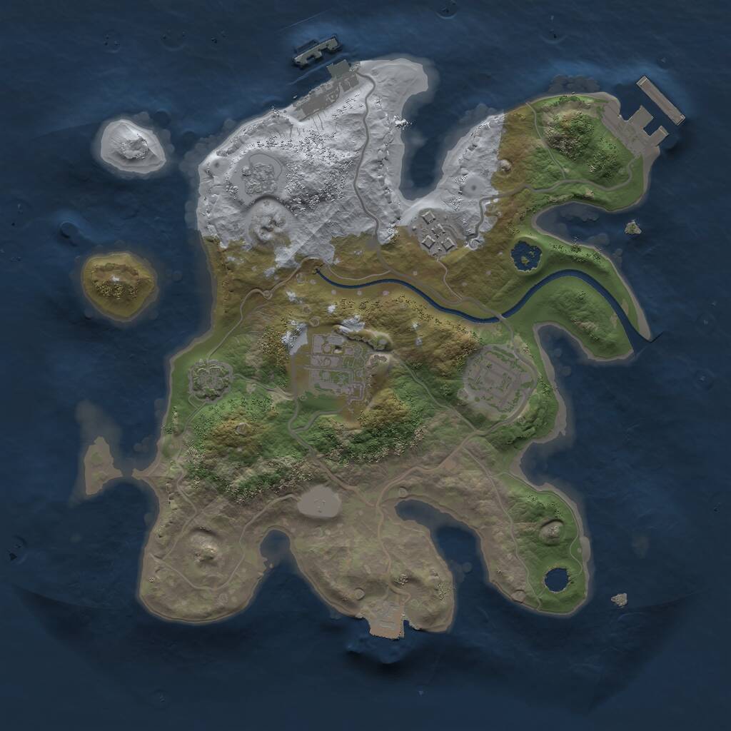 Rust Map: Procedural Map, Size: 2500, Seed: 42352452, 8 Monuments