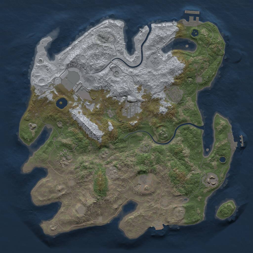 Rust Map: Procedural Map, Size: 3500, Seed: 211643258, 13 Monuments