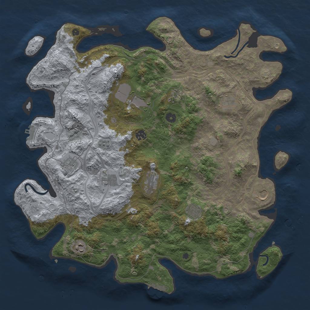 Rust Map: Procedural Map, Size: 4500, Seed: 496935544, 19 Monuments