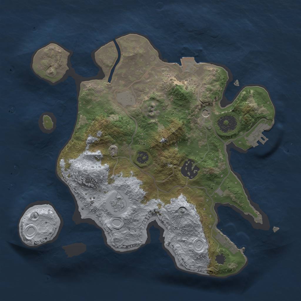 Rust Map: Procedural Map, Size: 2500, Seed: 6742, 8 Monuments