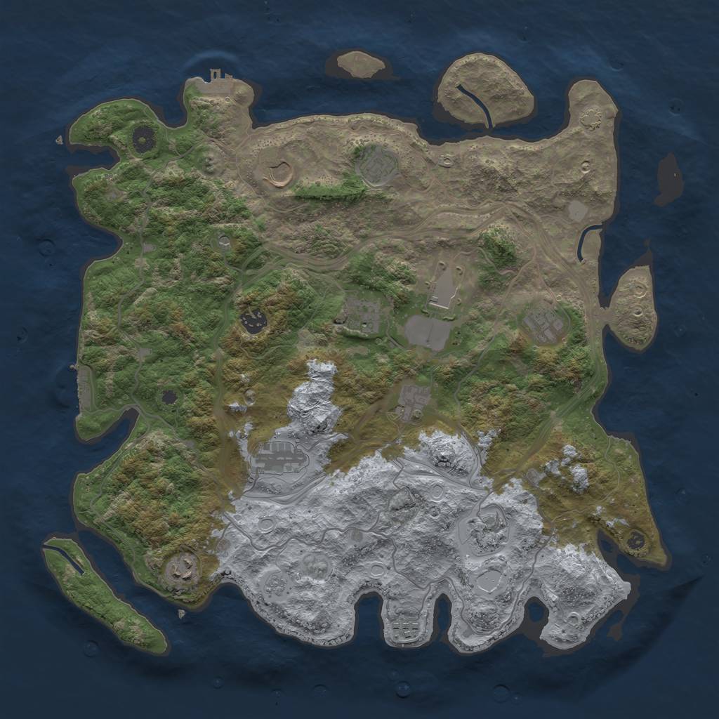Rust Map: Procedural Map, Size: 4250, Seed: 766093027, 19 Monuments