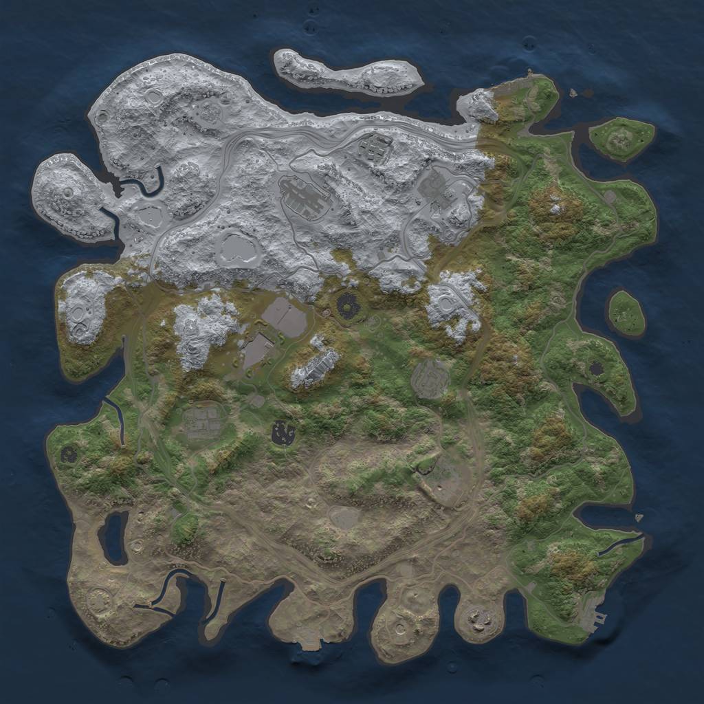 Rust Map: Procedural Map, Size: 4250, Seed: 16598, 17 Monuments