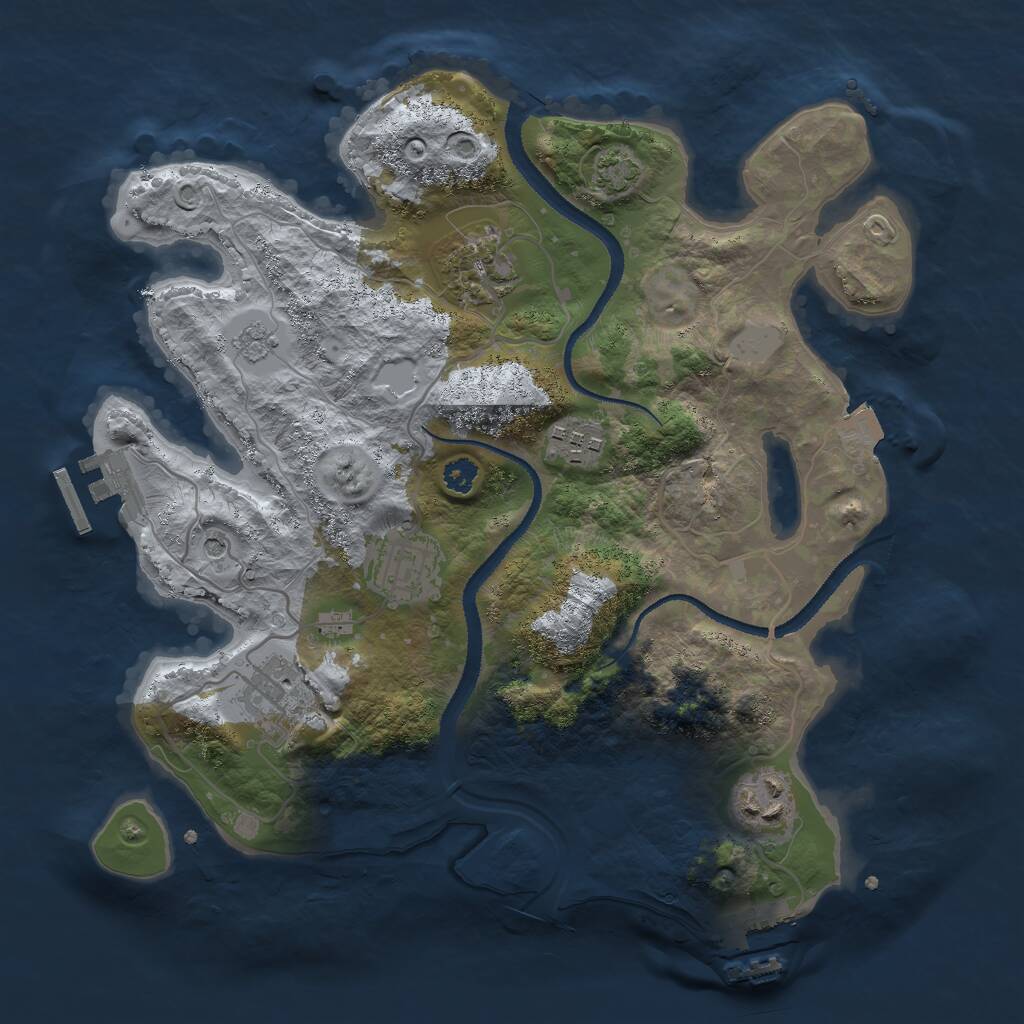 Rust Map: Procedural Map, Size: 3000, Seed: 31423, 11 Monuments