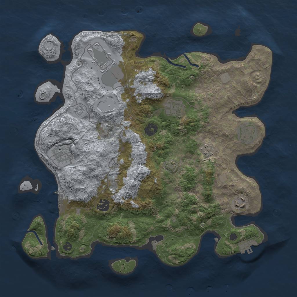 Rust Map: Procedural Map, Size: 3500, Seed: 1831255454, 15 Monuments