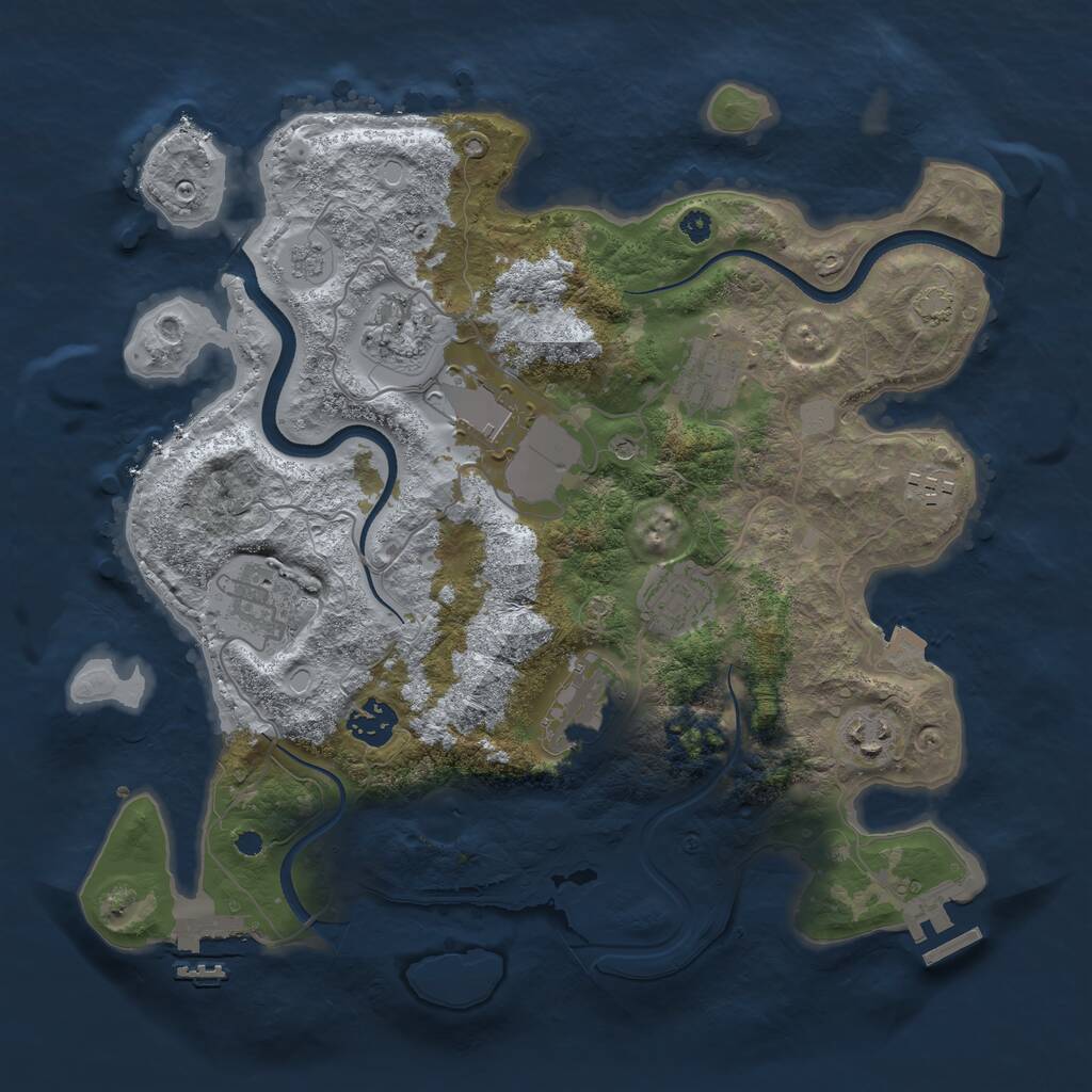 Rust Map: Procedural Map, Size: 3500, Seed: 1831255454, 15 Monuments