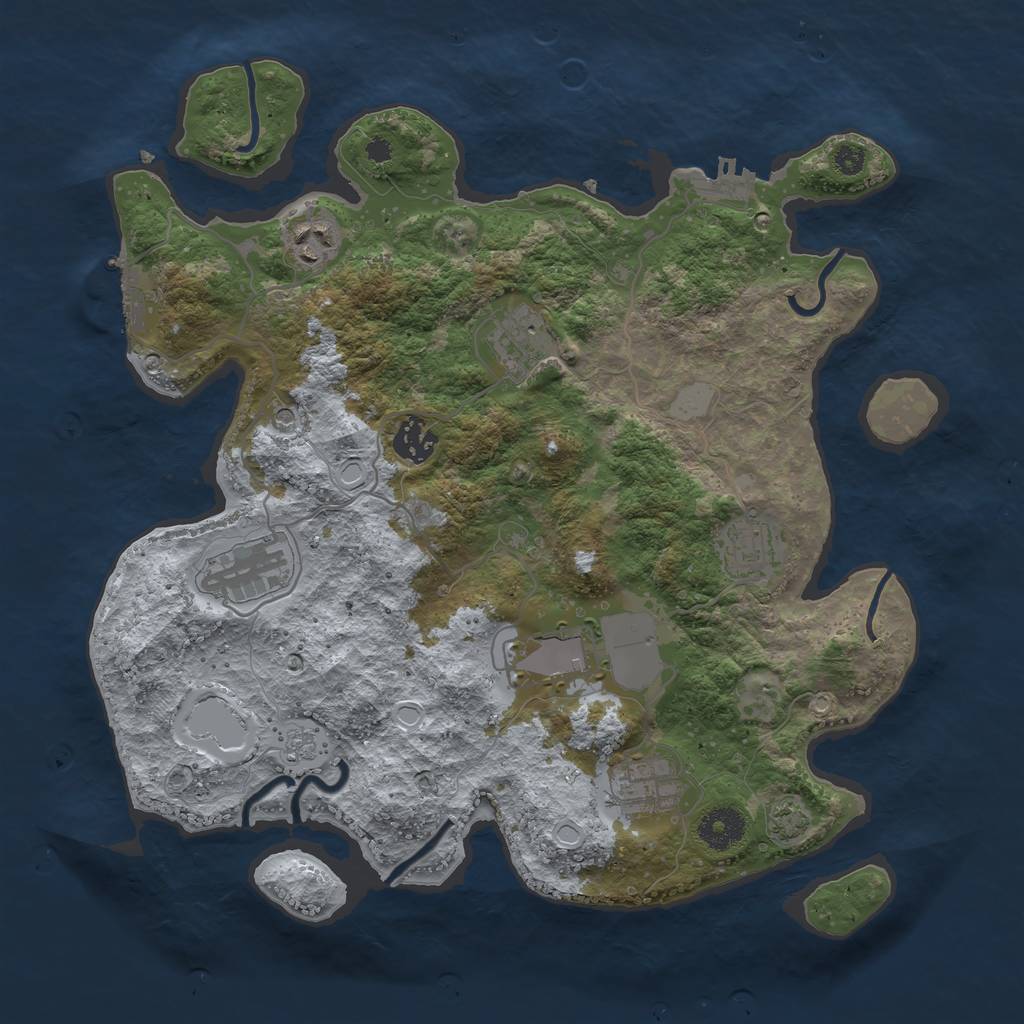 Rust Map: Procedural Map, Size: 3500, Seed: 793815771, 15 Monuments