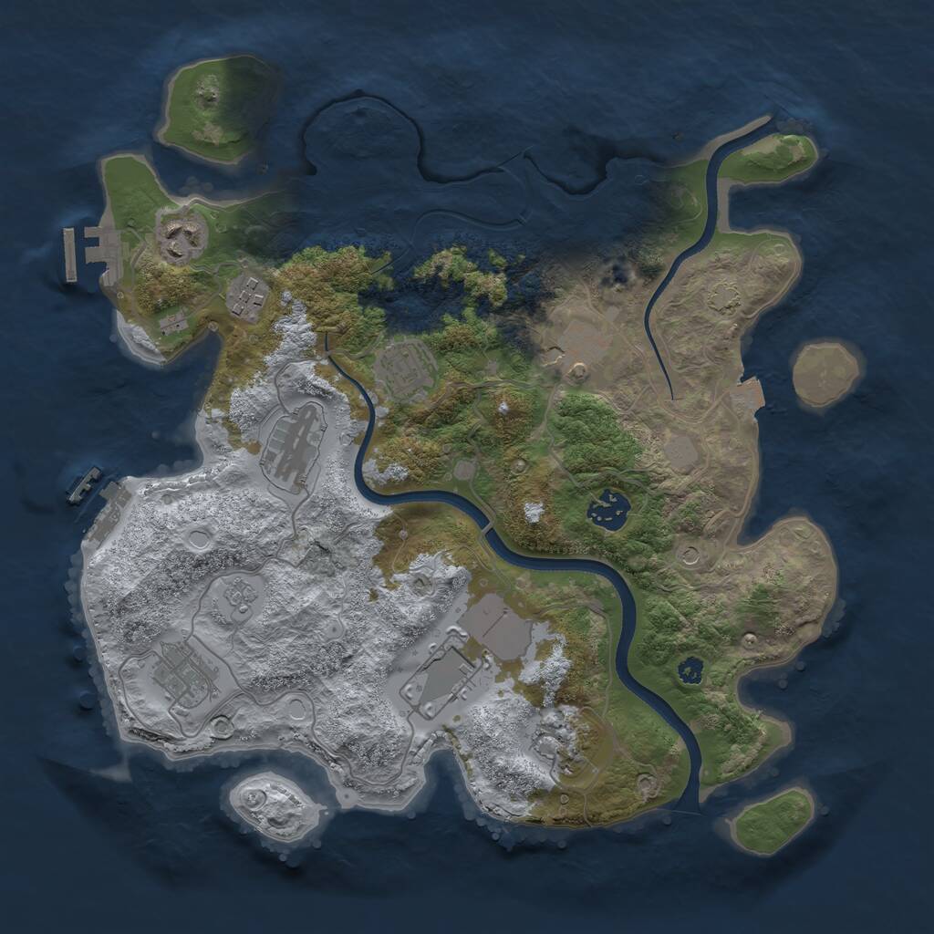 Rust Map: Procedural Map, Size: 3500, Seed: 793815771, 15 Monuments