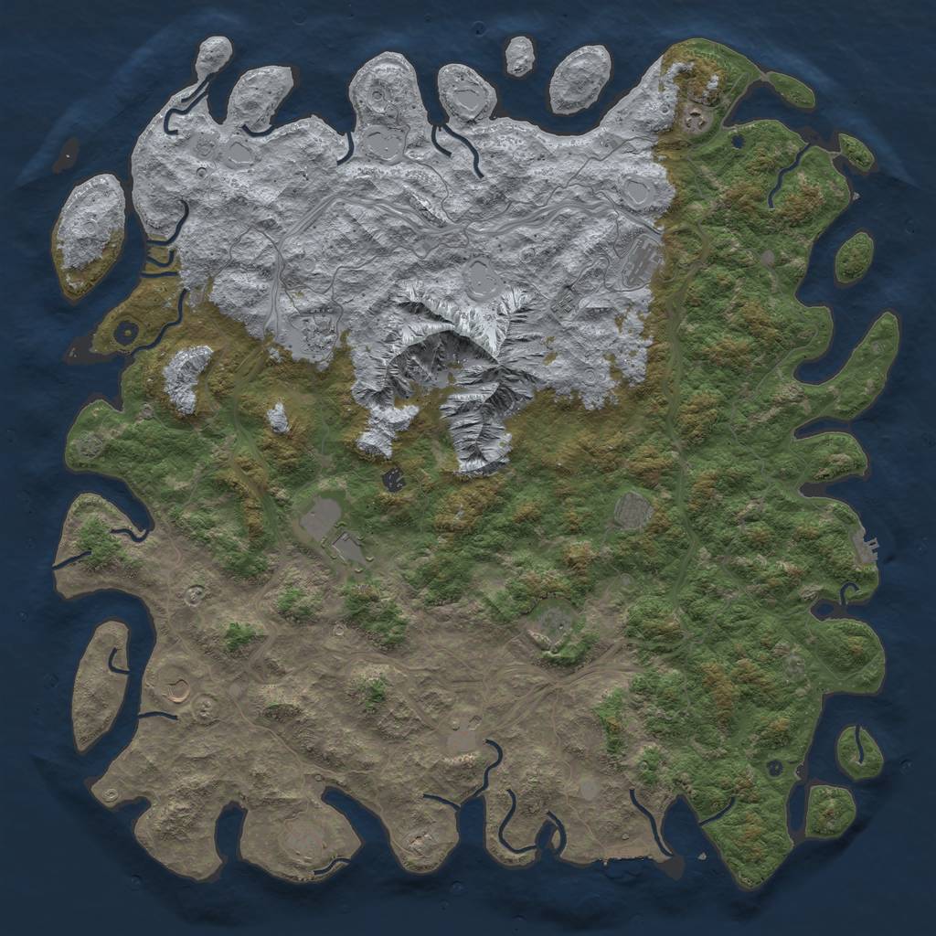 Rust Map: Procedural Map, Size: 6000, Seed: 62286195, 19 Monuments