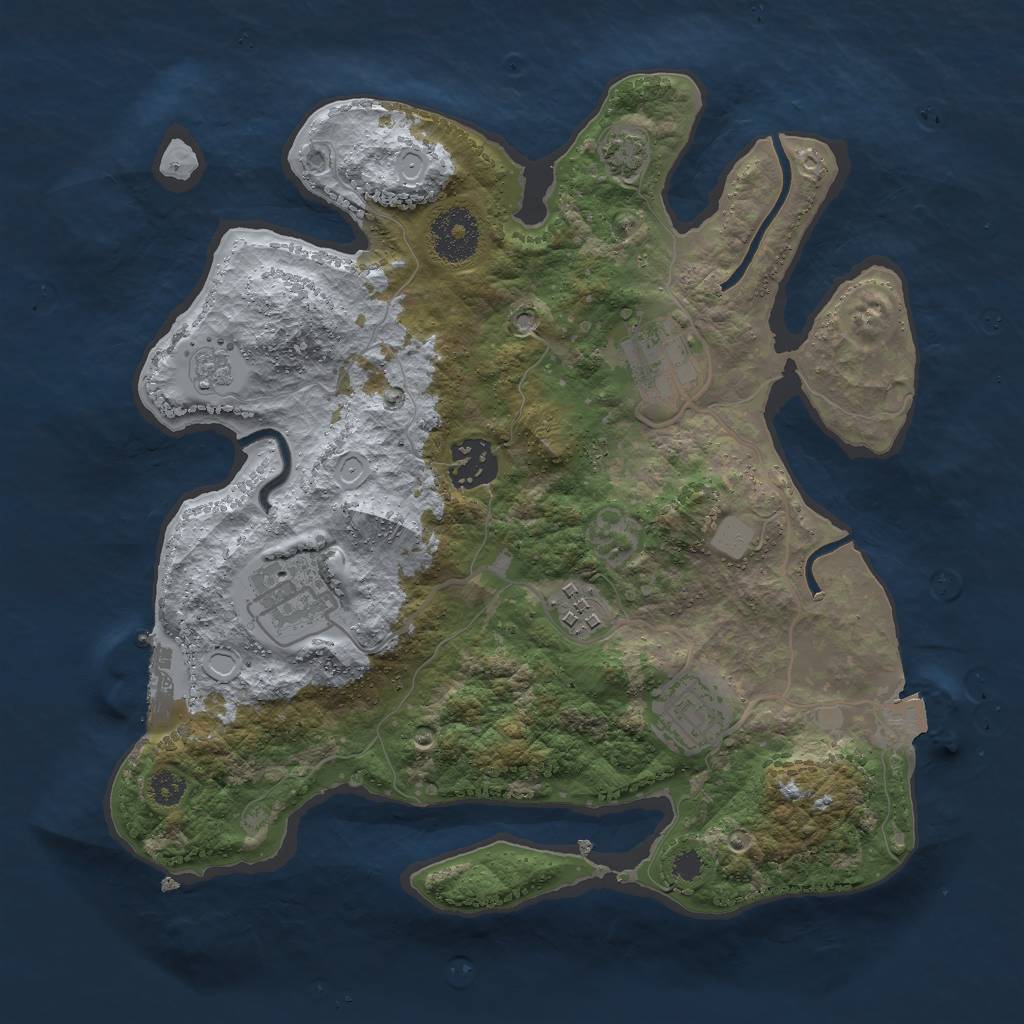 Rust Map: Procedural Map, Size: 3000, Seed: 1272098136, 11 Monuments