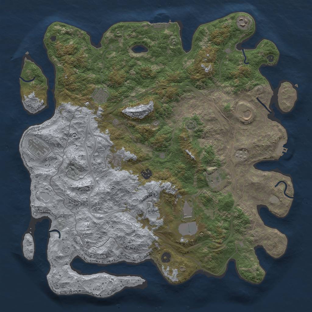 Rust Map: Procedural Map, Size: 4500, Seed: 2146515, 18 Monuments