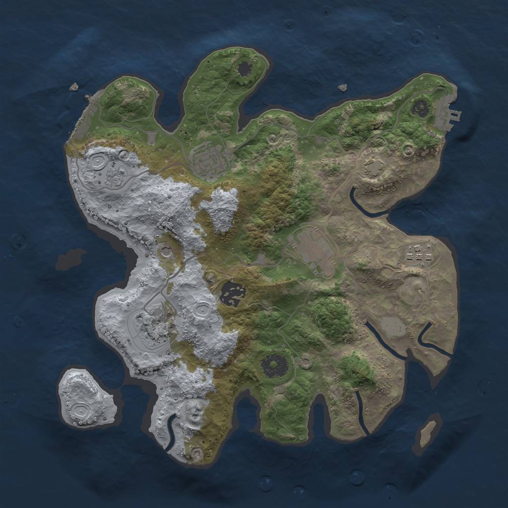 Rust Map: Procedural Map, Size: 3000, Seed: 29851, 13 Monuments