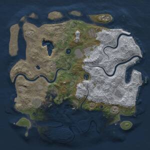 Thumbnail Rust Map: Procedural Map, Size: 4050, Seed: 124485697, 14 Monuments
