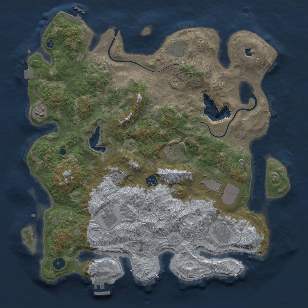 Rust Map: Procedural Map, Size: 4000, Seed: 69490251, 14 Monuments