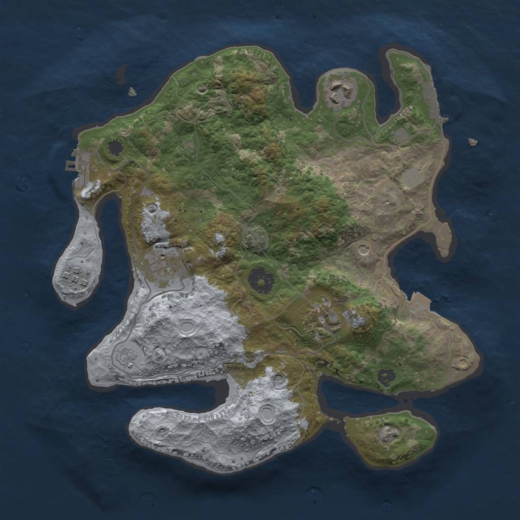 Rust Map: Procedural Map, Size: 3000, Seed: 1990970194, 12 Monuments